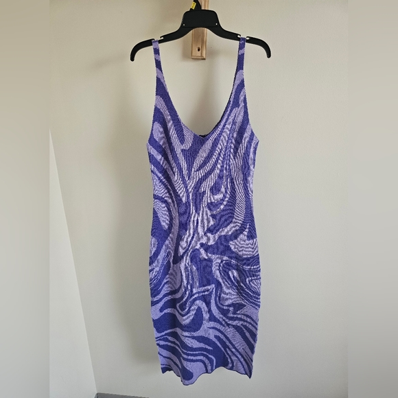 Divided Purple Wavy Y2K, Patterned  Dress - Picture 2 of 6